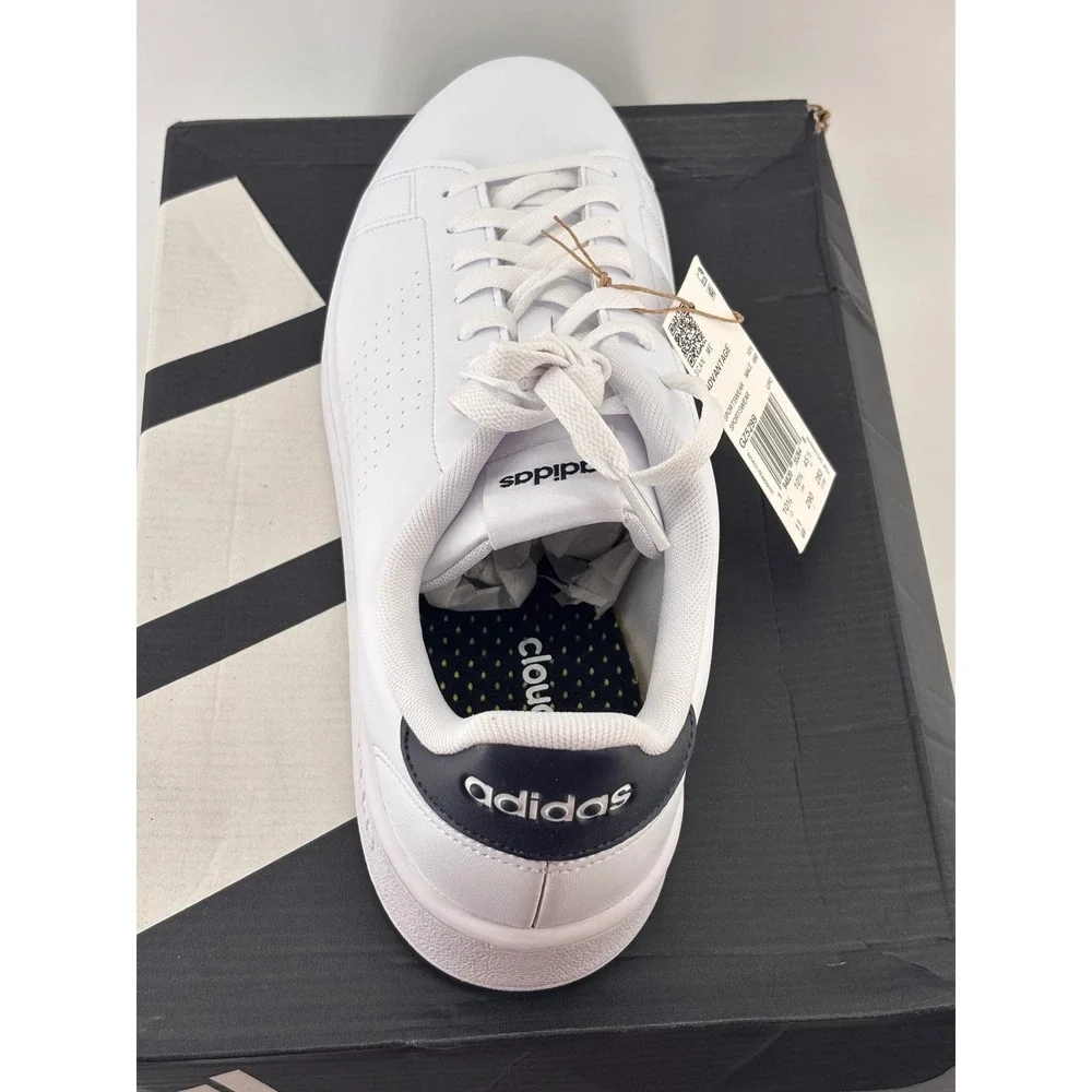 Adidas Advantage Sneakers Mens 11 White Navy GZ5299 Low Top Tennis New In Box